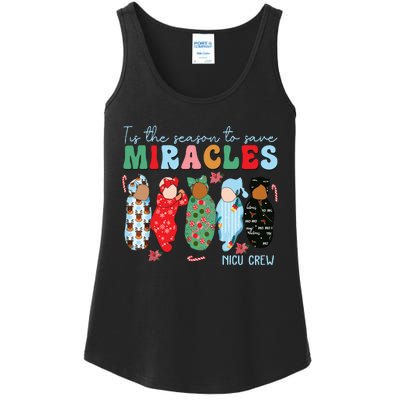 Tis The Season To Save Miracles Nicu Crew Nurse Christmas Ladies Essential Tank