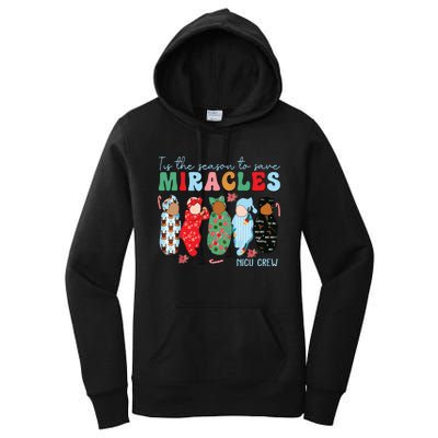 Tis The Season To Save Miracles Nicu Crew Nurse Christmas Women's Pullover Hoodie