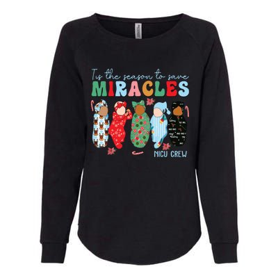 Tis The Season To Save Miracles Nicu Crew Nurse Christmas Womens California Wash Sweatshirt