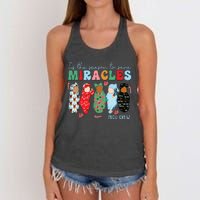 Tis The Season To Save Miracles Nicu Crew Nurse Christmas Women's Knotted Racerback Tank