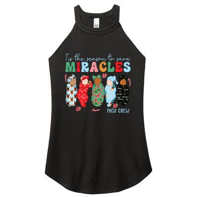 Tis The Season To Save Miracles Nicu Crew Nurse Christmas Women's Perfect Tri Rocker Tank