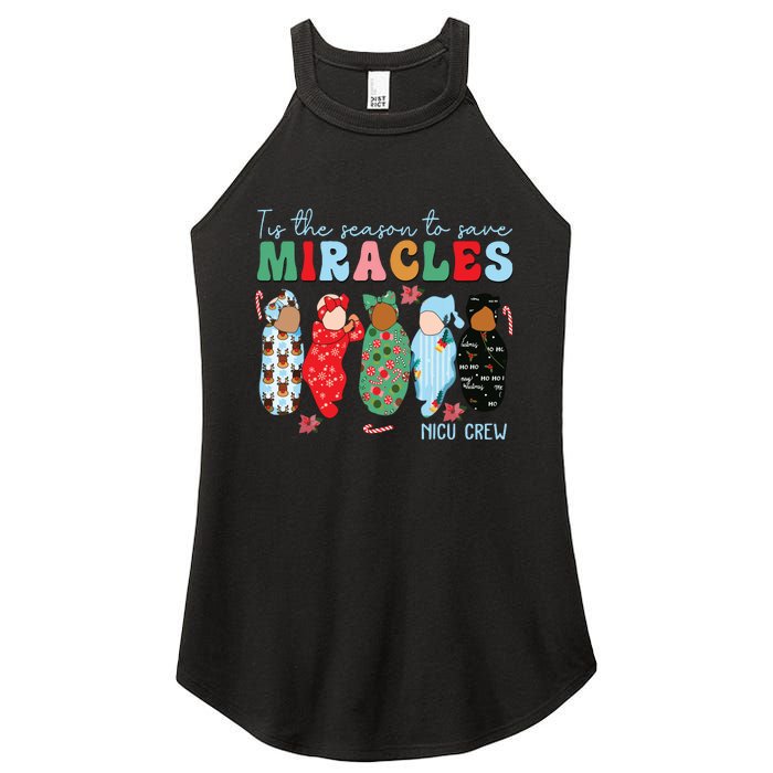 Tis The Season To Save Miracles Nicu Crew Nurse Christmas Women's Perfect Tri Rocker Tank