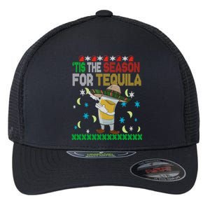 Tis The Season For Tequila Dabbing Ugly Christmas Alcohol Flexfit Unipanel Trucker Cap