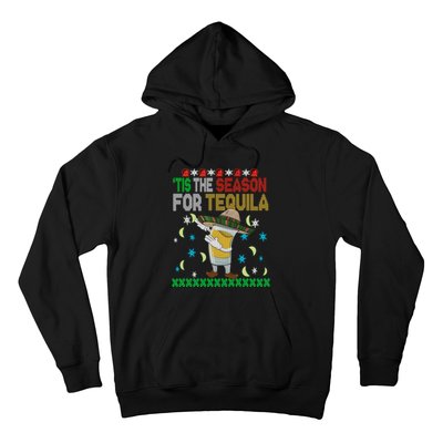 Tis The Season For Tequila Dabbing Ugly Christmas Alcohol Hoodie