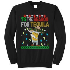 Tis The Season For Tequila Dabbing Ugly Christmas Alcohol Sweatshirt