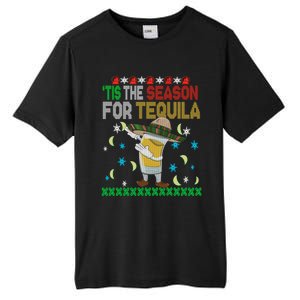 Tis The Season For Tequila Dabbing Ugly Christmas Alcohol Tall Fusion ChromaSoft Performance T-Shirt