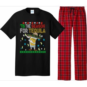 Tis The Season For Tequila Dabbing Ugly Christmas Alcohol Pajama Set