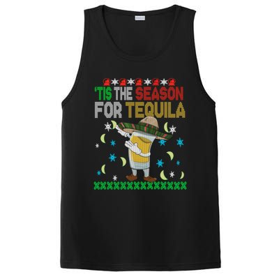 Tis The Season For Tequila Dabbing Ugly Christmas Alcohol PosiCharge Competitor Tank