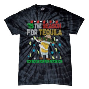 Tis The Season For Tequila Dabbing Ugly Christmas Alcohol Tie-Dye T-Shirt