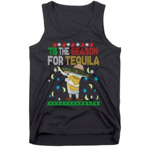 Tis The Season For Tequila Dabbing Ugly Christmas Alcohol Tank Top