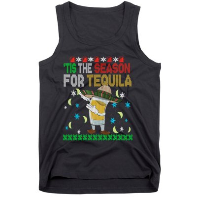 Tis The Season For Tequila Dabbing Ugly Christmas Alcohol Tank Top