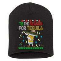 Tis The Season For Tequila Dabbing Ugly Christmas Alcohol Short Acrylic Beanie