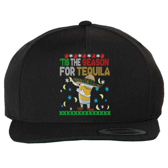 Tis The Season For Tequila Dabbing Ugly Christmas Alcohol Wool Snapback Cap