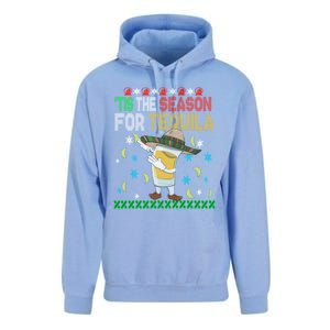 Tis The Season For Tequila Dabbing Ugly Christmas Alcohol Unisex Surf Hoodie