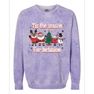 Tis The Season For Inclusion Christmas Holday Santa Claus Colorblast Crewneck Sweatshirt