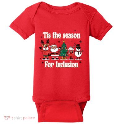 Tis The Season For Inclusion Christmas Holday Santa Claus Baby Bodysuit
