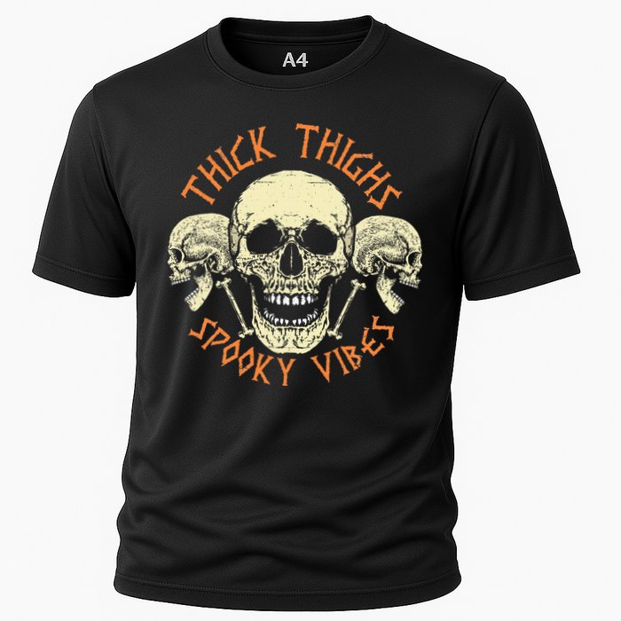 Thick Thighs & Spooky Vibes Halloween Costume Cooling Performance Crew T-Shirt