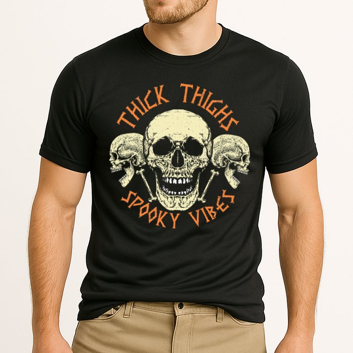 Thick Thighs & Spooky Vibes Halloween Costume Cooling Performance Crew T-Shirt