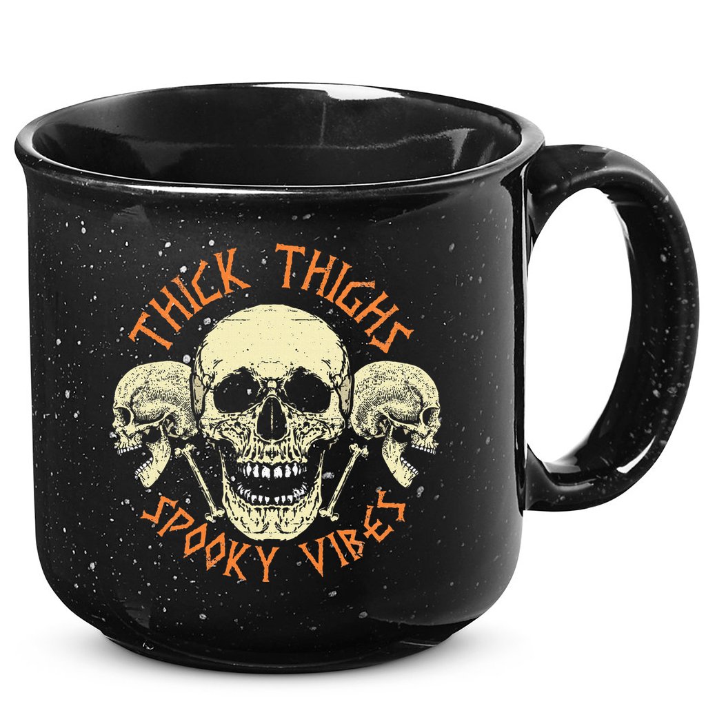 Thick Thighs & Spooky Vibes Halloween Costume 15oz Campfire Ceramic Mug