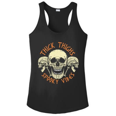 Thick Thighs & Spooky Vibes Halloween Costume Ladies PosiCharge Competitor Racerback Tank
