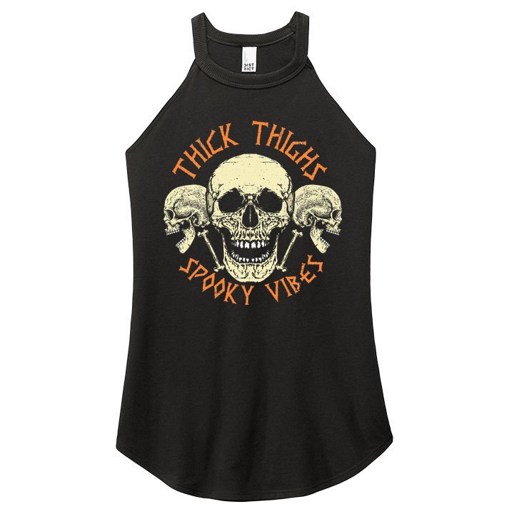 Thick Thighs & Spooky Vibes Halloween Costume Women's Perfect Tri Rocker Tank