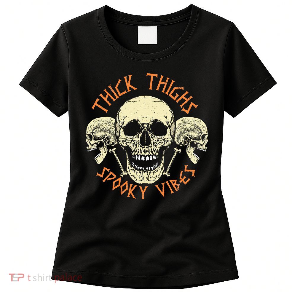 Thick Thighs & Spooky Vibes Halloween Costume Womens T-Shirt