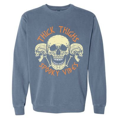 Thick Thighs & Spooky Vibes Halloween Costume Garment-Dyed Sweatshirt