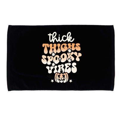 Thick Thighs Spooky Vibes Funny Halloween Gift Microfiber Hand Towel