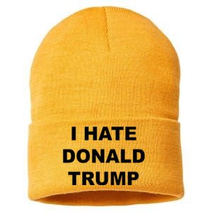 Top That Says I Hate Donald Trump Anti Trump Sucks Sustainable Knit Beanie