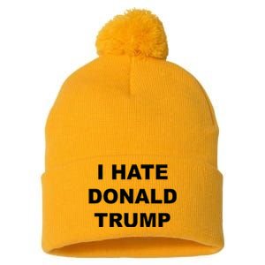 Top That Says I Hate Donald Trump Anti Trump Sucks Pom Pom 12in Knit Beanie