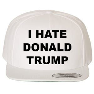 Top That Says I Hate Donald Trump Anti Trump Sucks Wool Snapback Cap