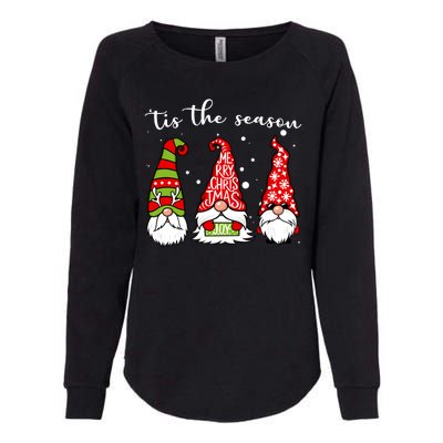 Tis The Season Gnome Christmas Holiday Womens California Wash Sweatshirt