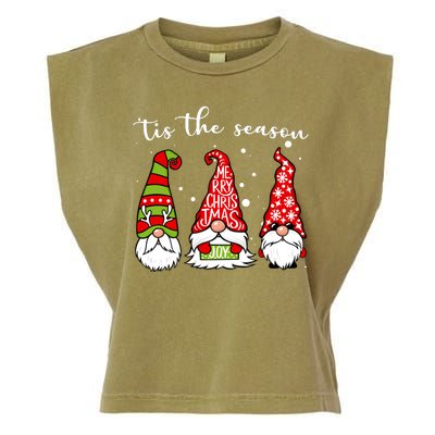 Tis The Season Gnome Christmas Holiday Garment-Dyed Women's Muscle Tee