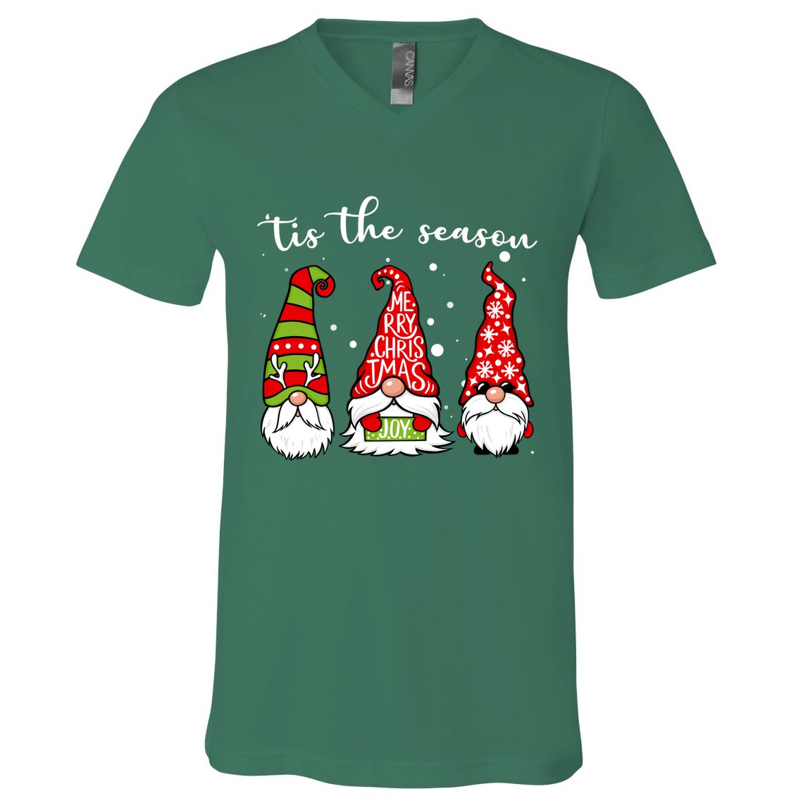 Tis The Season Gnome Christmas Holiday V-Neck T-Shirt