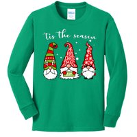 Tis The Season Gnome Christmas Holiday Kids Long Sleeve Shirt