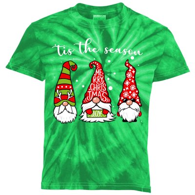 Tis The Season Gnome Christmas Holiday Kids Tie-Dye T-Shirt