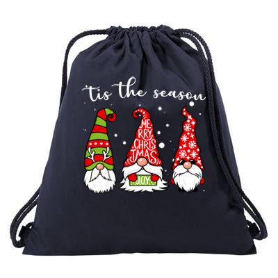 Tis The Season Gnome Christmas Holiday Drawstring Bag