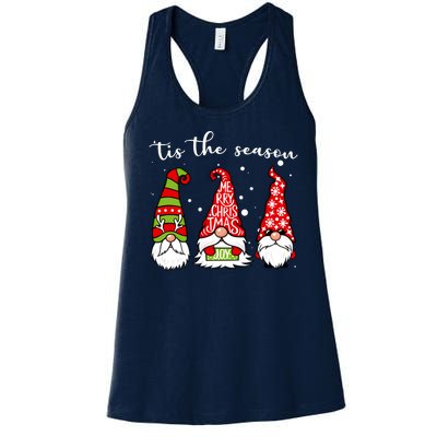 Tis The Season Gnome Christmas Holiday Women's Racerback Tank