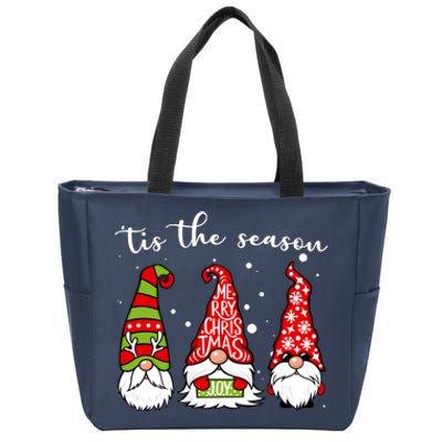 Tis The Season Gnome Christmas Holiday Zip Tote Bag