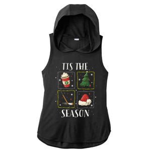 Tis The Season Ice Hockey Christmas Coffee Latte Xmas Tree Gift Ladies PosiCharge Tri-Blend Wicking Draft Hoodie Tank