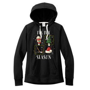 Tis The Season Ice Hockey Christmas Coffee Latte Xmas Tree Gift Women's Fleece Hoodie