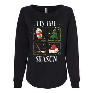 Tis The Season Ice Hockey Christmas Coffee Latte Xmas Tree Gift Womens California Wash Sweatshirt