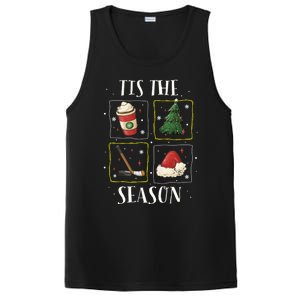 Tis The Season Ice Hockey Christmas Coffee Latte Xmas Tree Gift PosiCharge Competitor Tank