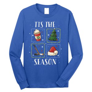 Tis The Season Ice Hockey Christmas Coffee Latte Xmas Tree Gift Long Sleeve Shirt