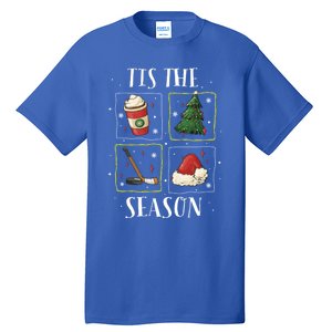 Tis The Season Ice Hockey Christmas Coffee Latte Xmas Tree Gift Tall T-Shirt