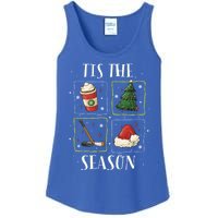 Tis The Season Ice Hockey Christmas Coffee Latte Xmas Tree Gift Ladies Essential Tank