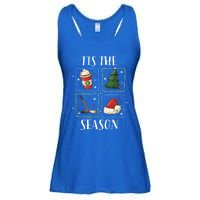 Tis The Season Ice Hockey Christmas Coffee Latte Xmas Tree Gift Ladies Essential Flowy Tank