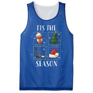 Tis The Season Ice Hockey Christmas Coffee Latte Xmas Tree Gift Mesh Reversible Basketball Jersey Tank