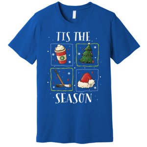 Tis The Season Ice Hockey Christmas Coffee Latte Xmas Tree Gift Premium T-Shirt