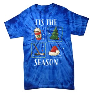 Tis The Season Ice Hockey Christmas Coffee Latte Xmas Tree Gift Tie-Dye T-Shirt